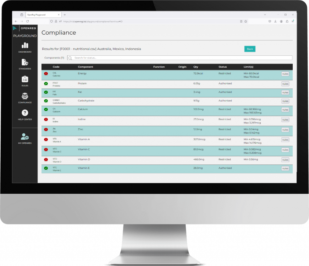 Simple and intuitive platform to run automated compliance assessment and access regulatory data